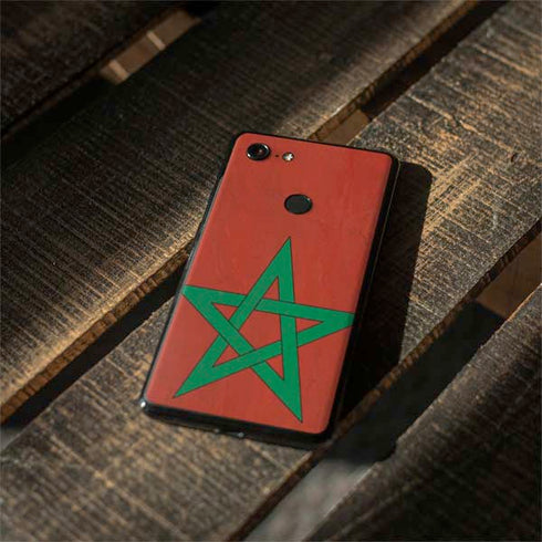 Morocco Flag Distressed Google Pixel 3 Skin
